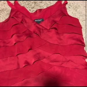 Red tank or shell under a jacket